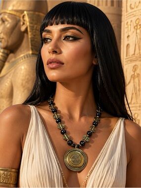 Brass pendant necklace